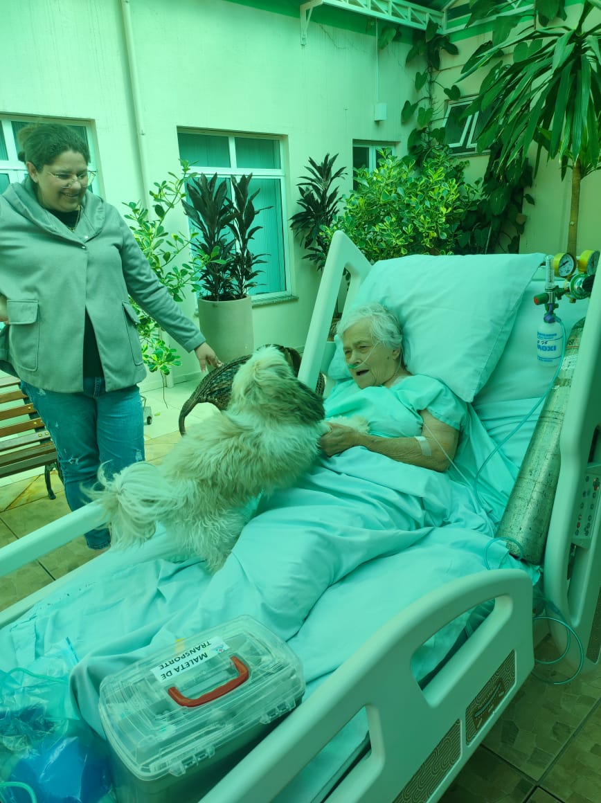 Cinoterapia do HSJ: Dona Anna reencontra seu amigo pet