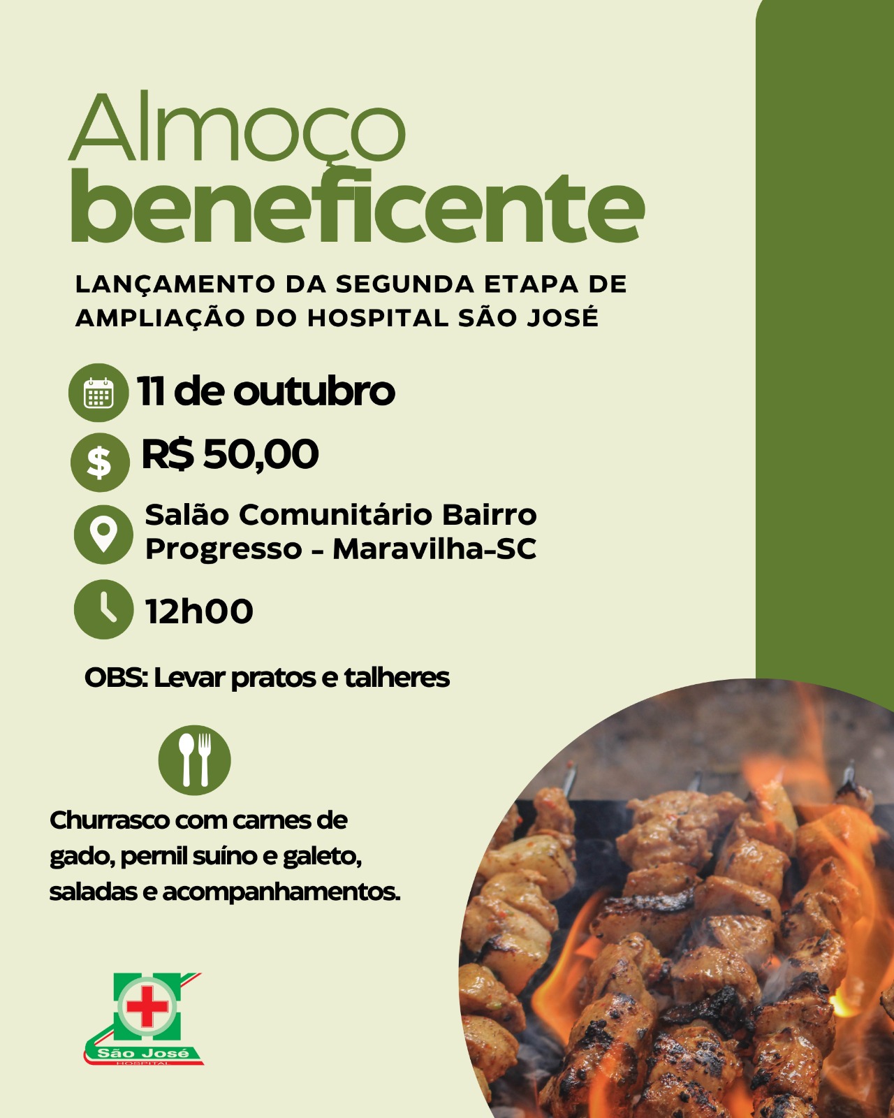 Almoço beneficente HSJ será em outubro