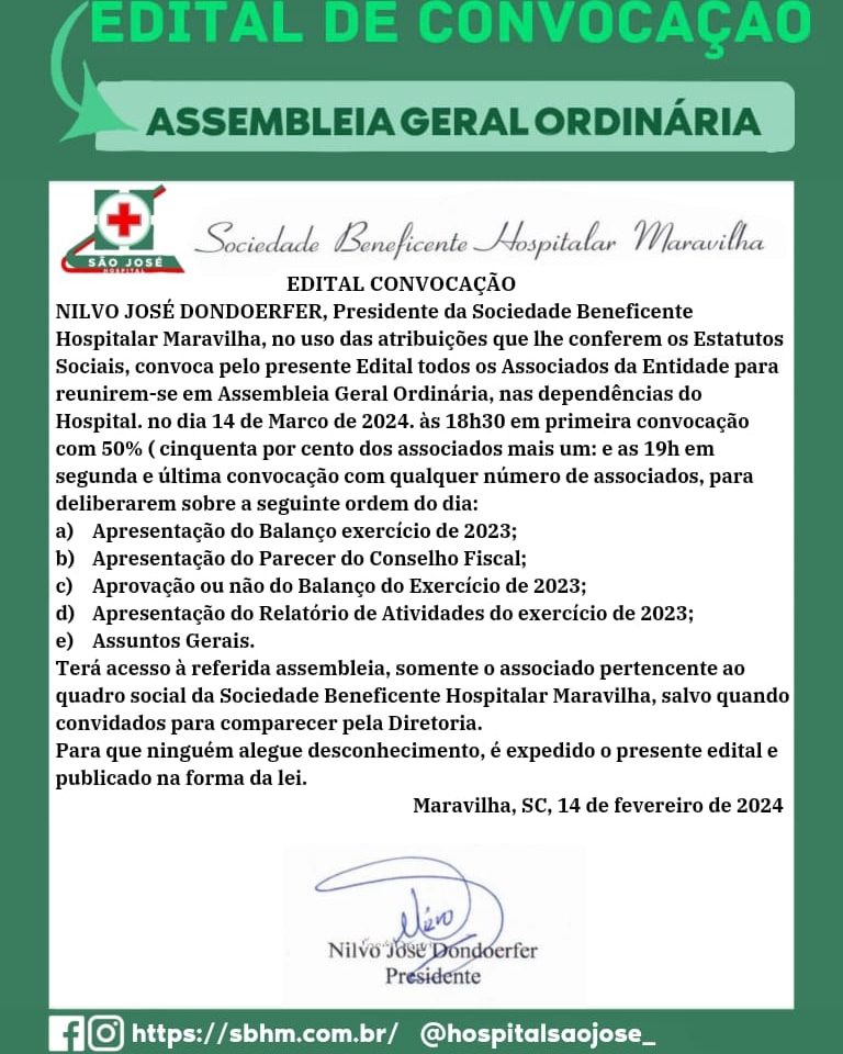 ASSEMBLEIA GERAL ORDINÁRIA - EDITAL CONVOCAÇÃO